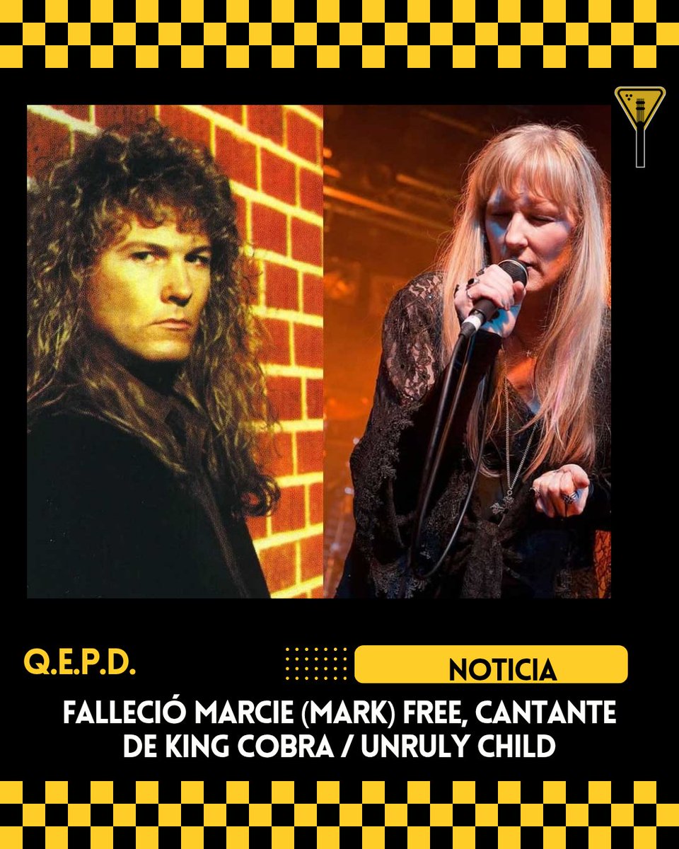La artista reconocida por su poderosa voz se convirtió en una mujer transgénero en 1993. Perdió la vida a los 71 años de edad. 

Mayor información: autopistarock.com/fallecio-marci…

Q.E.P.D. 
#marciefree #kingcobra #noticia