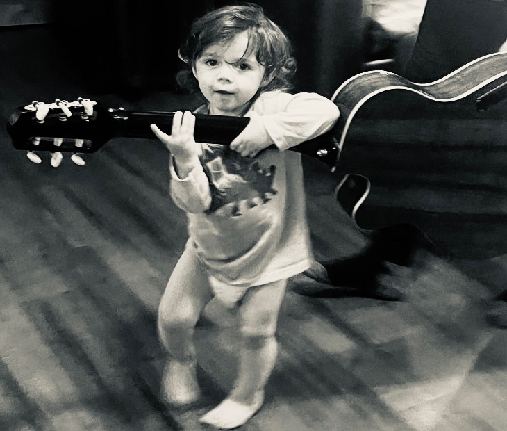 Muh man jammed with me today.  He’s getting rhythm