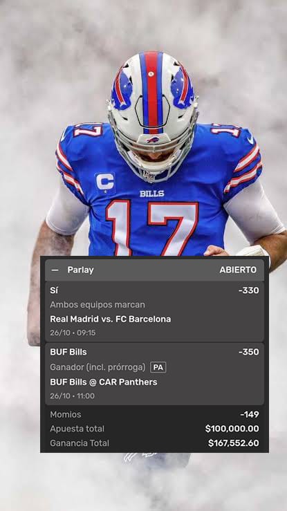 APUESTA TUMBADA DE $100,000 PESOS
SI GANAMOS ESTA APUESTA VOY A REGALAR $8,000 A 4 GANADORES, SOLO TIENEN QUE DAR LIKE RT Y SEGUIRME PARA PARTICIPAR
CHA CHAUUUUU 🏈⚽️🏈⚽️🔥🔥
#BillsMafia #BUFVSCAR #GoBILLS #KeepPounding #ElClásico #NFL #NFLPicks #REALMADRIDVSBARCELONA