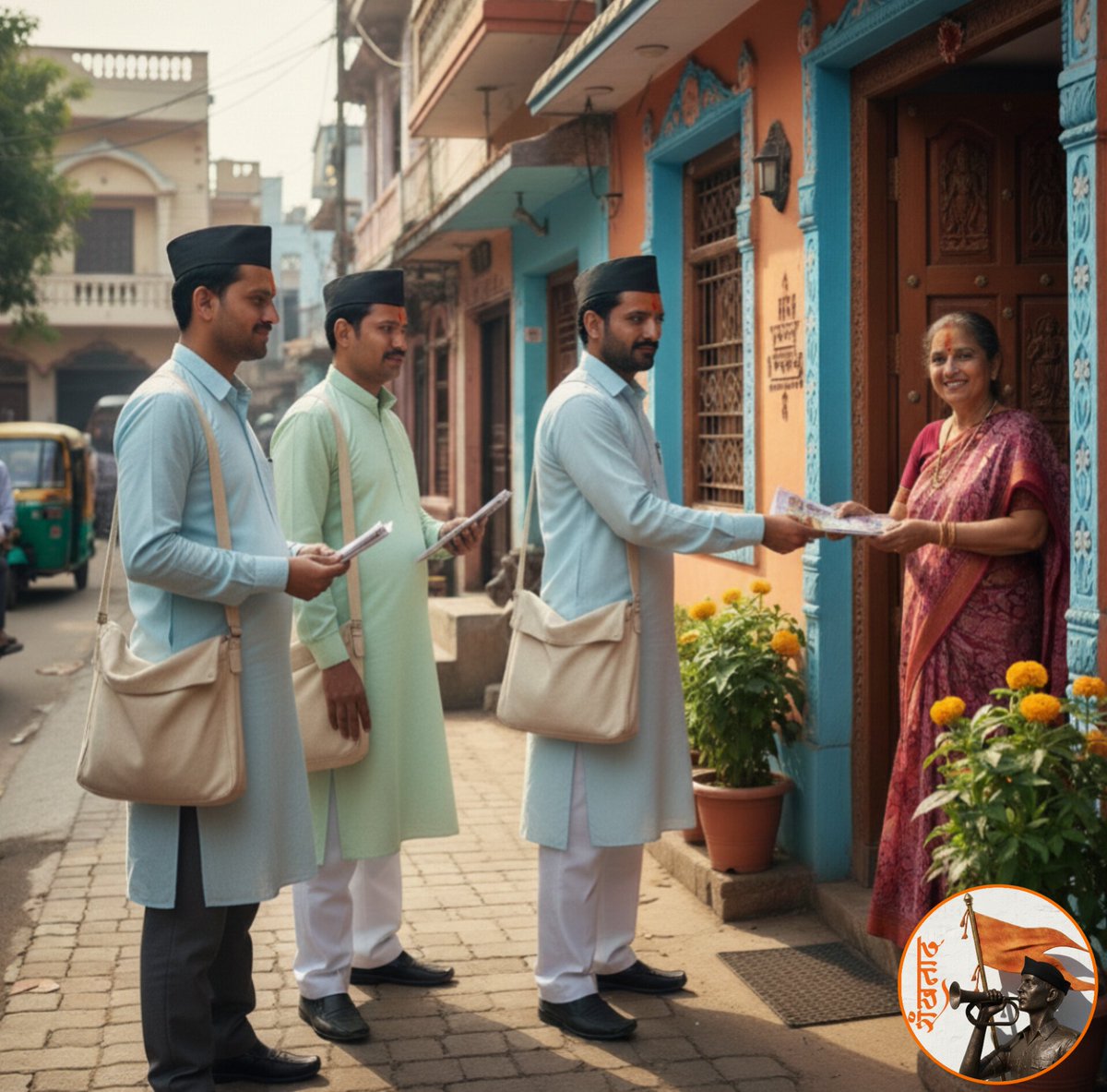 sranvijaysingh's tweet image. शताब्दी वर्ष के कार्यक्रमों के अंतर्गत नवम्बर माह मे RSS का व्यापक गृह संपर्क अभियान प्रारम्भ होने जा रहा है
स्वयंसेवक घर-घर जाकर संघ की 100 वर्ष की यात्रा का परिचय देंगे व परिवारों से समाज मे बदलाव के लिए चर्चा करेंगे
संघ ने देश के 30 करोड़ परिवारो तक पहुँचने का लक्ष्य लिया है।।