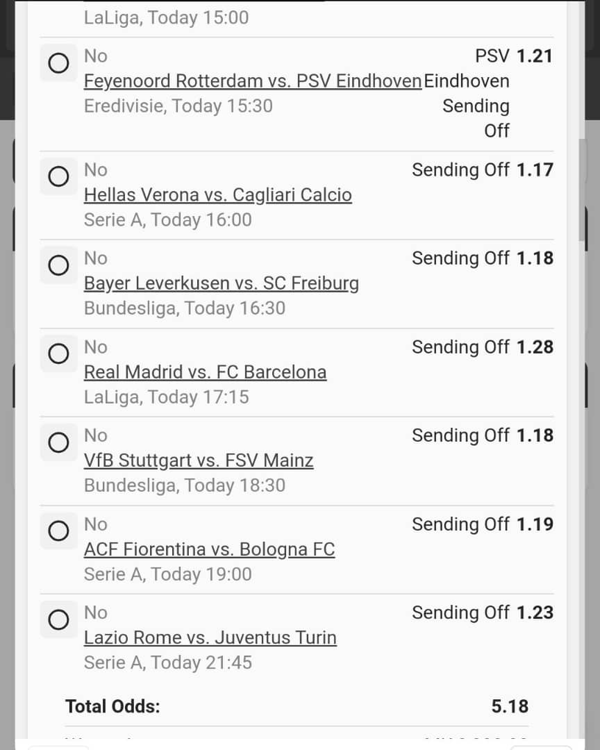 Deusmd07's tweet image. No Red card 🟥 
BW1BEC8FAD.  5.  Odds
BW1BECA0E9.   13.   Odds