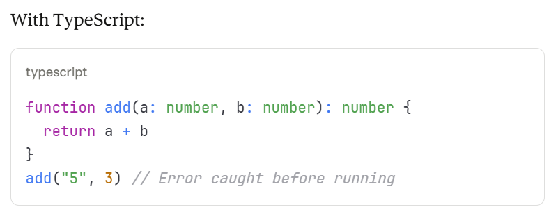 ShubhDJ191's tweet image. What is TypeScript and why it matters
TypeScript is JavaScript with type annotations. It compiles to regular JavaScript but catches errors during development.
Type safety prevents production disasters.
#TypeScript #JavaScript #TypeSafety #CodeQuality #BugPrevention…