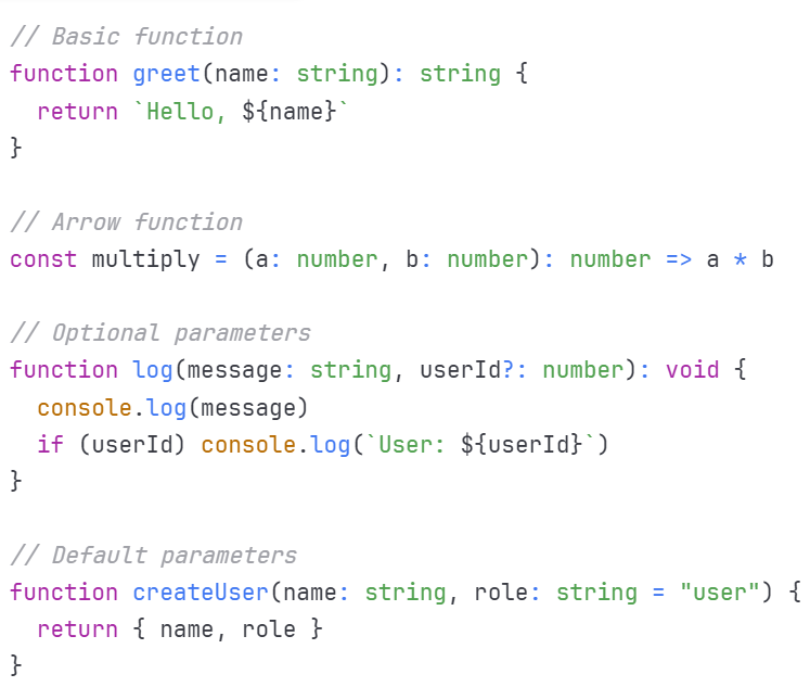 ShubhDJ191's tweet image. Functions and type annotations
Type your function parameters and return values for complete safety
#TypeScript #Functions #TypeAnnotations #JavaScript #FunctionTypes #WebDevelopment #Programming #CleanCode #BestPractices #TypeSafety