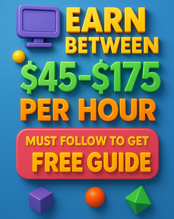 💻 Work online from anywhere — no experience needed!

💵 Earn $45–$175/hr, totally flexible schedule 🕒

🏡 Start building income from home today 🌱

💬 Comment “INFO” + Follow to get your free guide 🚀