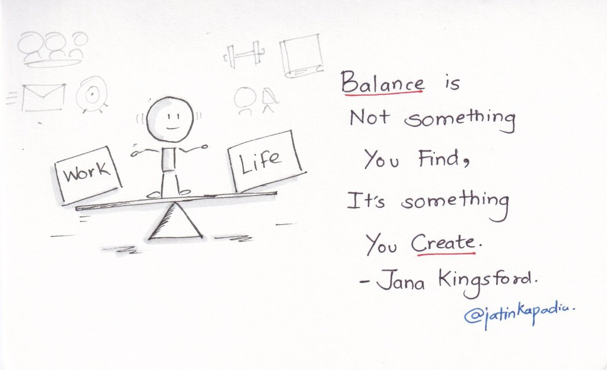 jatinkapadia's tweet image. Balance is not something you find, it’s something you create. - Jana Kingsford
#visualthinking
#sketchnotes
#infosketch