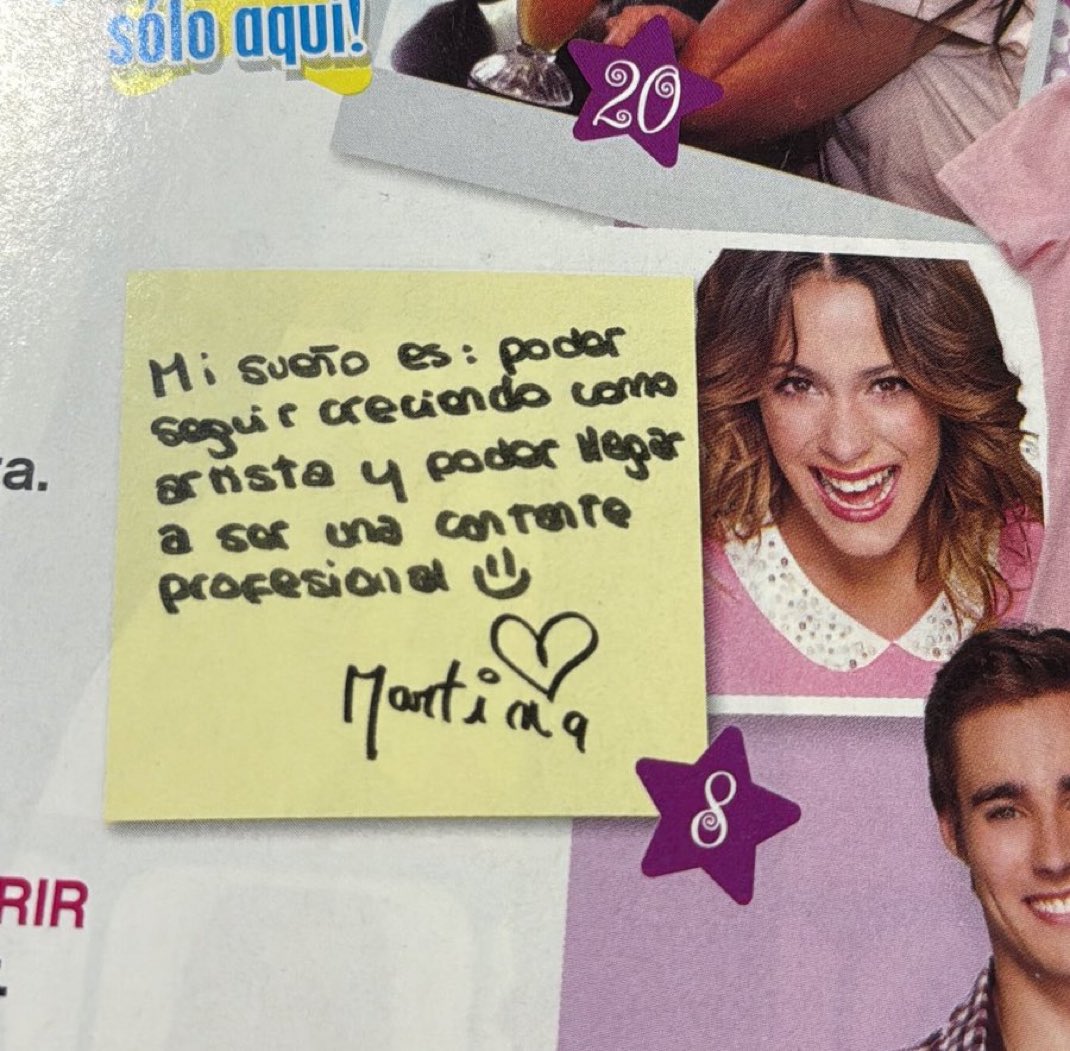 el mensaje que dejaba tini en las revistas de violetta como le explico😭