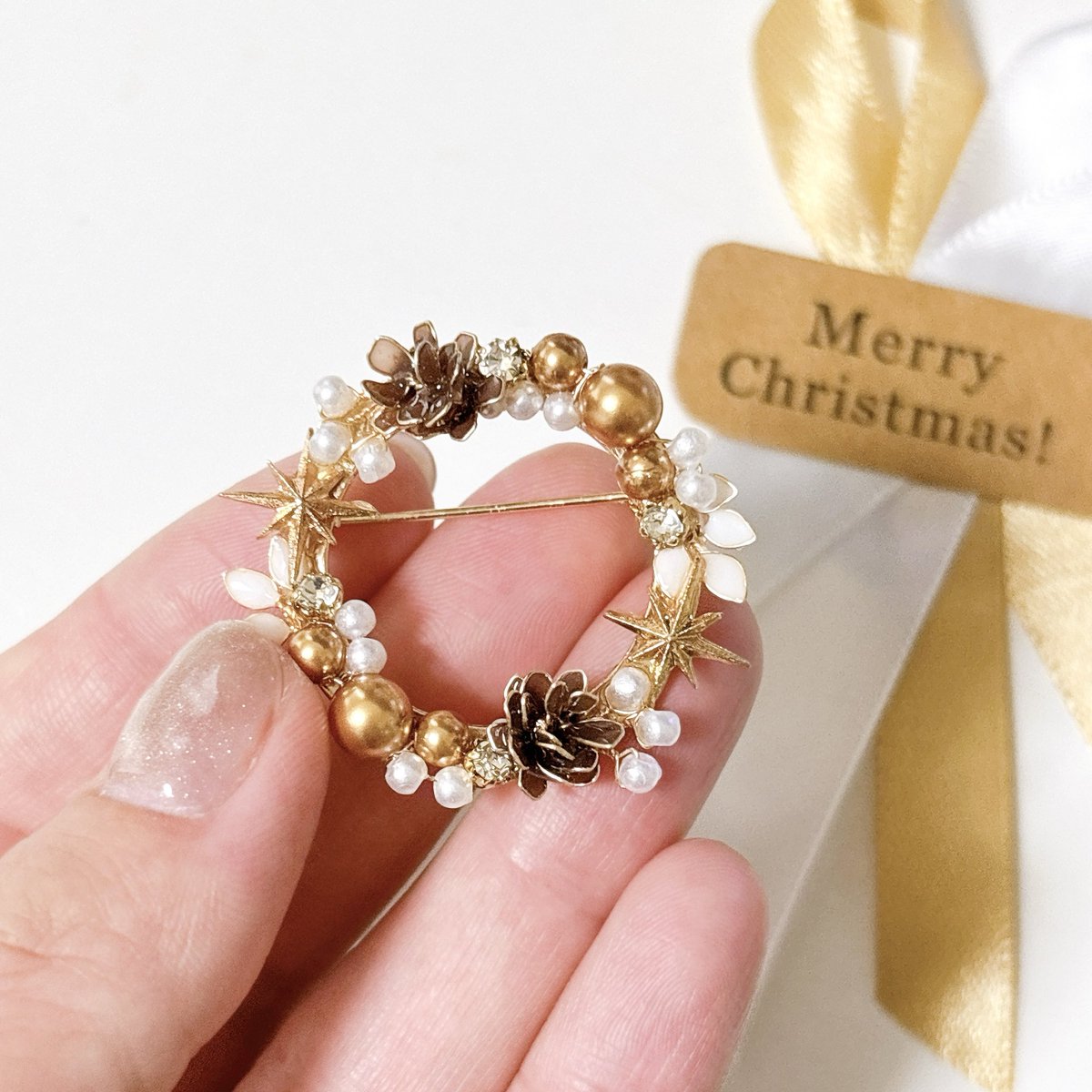 可愛いブローチできました｡ﾟ(ﾟ´ω`ﾟ)ﾟ｡✨