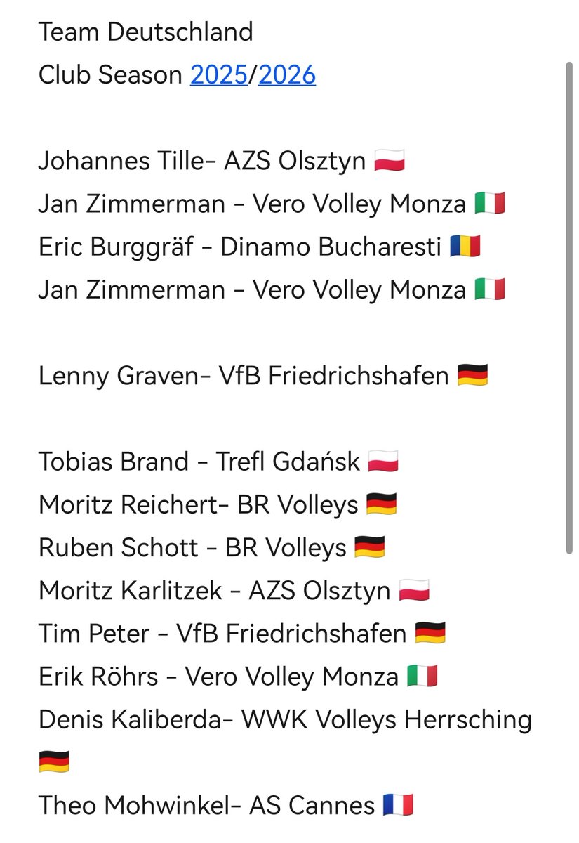 forGermanVolley's tweet photo. Team Germany Club season 2025/2026

⬇️⬇️⬇️⬇️🇩🇪🫶 https://t.co/WteLEj5Aln