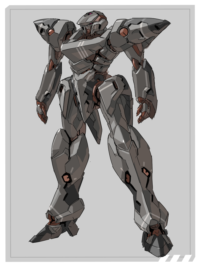 ra0aaa's tweet image. 昔描いたオリロボをリデザ　その15
・灰色
・敵っぽい
・ギザギザパーティングライン
ロボット灰色ならだいたいカッコイイ説