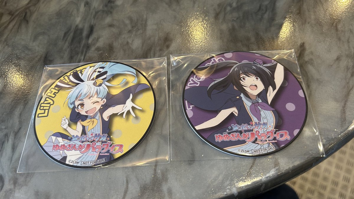 洒落カフェ来ましたー
コースターはリリィとたえでした。
SOLDOUT増えてきた感じ。純子はセフセフ。#ゾンビランドサガ