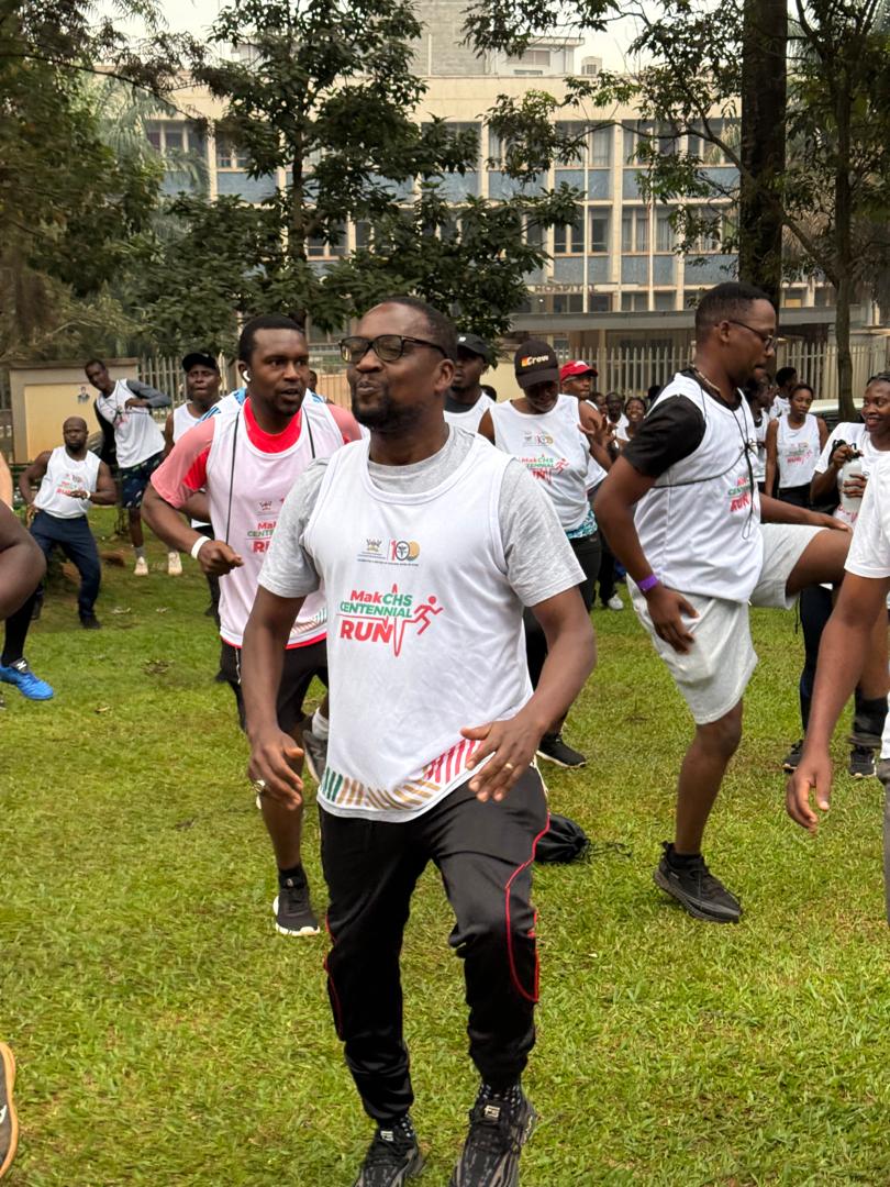 💪 We’ve kicked off the #MakCHSCentennialRun with Aerobics!🎶🔥
The energy is electric &amp; the cause is worth every step! 🏃‍♀️🏃‍♂️
📍 MakCHS
🎯 Proceeds refurbish the Davies Lecture Theatre!
It’s not too late — come through &amp; be part of history! 💥
<a href="/dmeya/">David</a>
<a href="/rkalyes1/">Robert Kalyesubula,MD, FISN(USA), PhD-FRCP(London)</a>