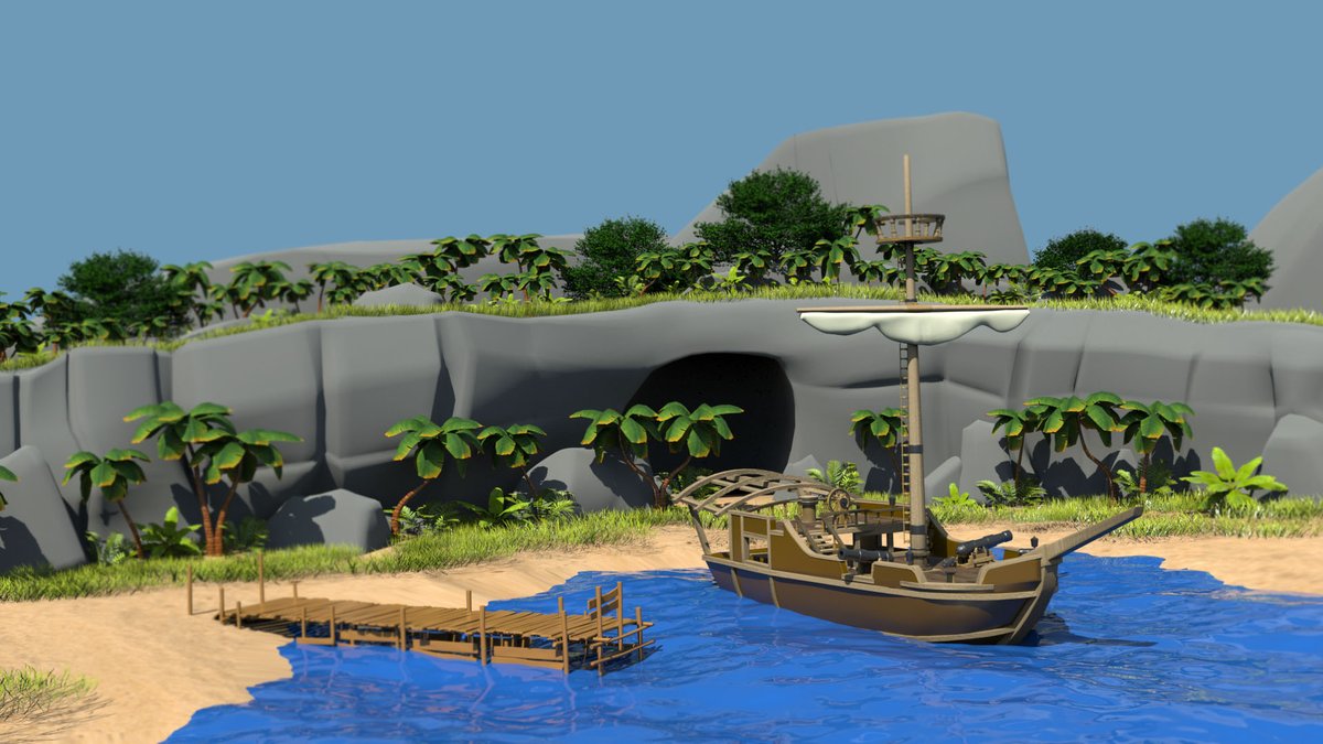 Curious_5D's tweet photo. “Sailing into my next 3D adventure ⛵
Modeled, textured &amp; rendered with love.”

“This was my first large-scale environment that I fully created in 3ds Max back in 2023. Hope everyone likes it!”
#BeMorePirate #seaofthieves #3dart #3dmodeling https://t.co/8xOLCV3wz5