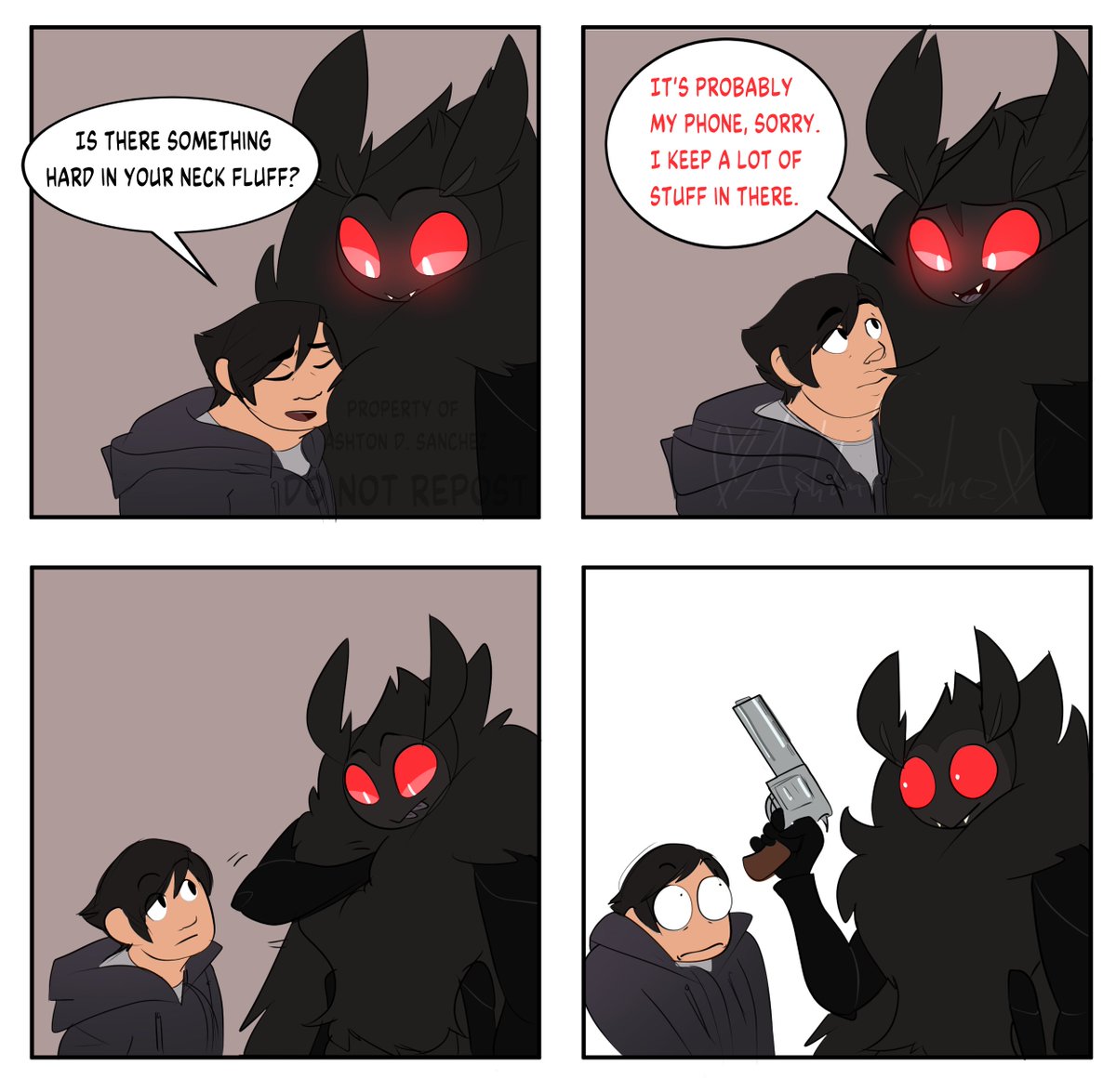 a mothman's fluff is so thic, they can store things in it😅 #comic
