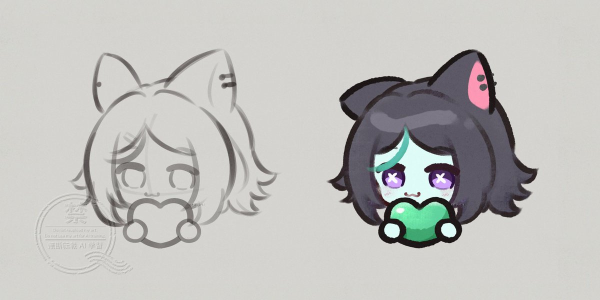 KouwiiCrafts's tweet image. Sketch to final artwork