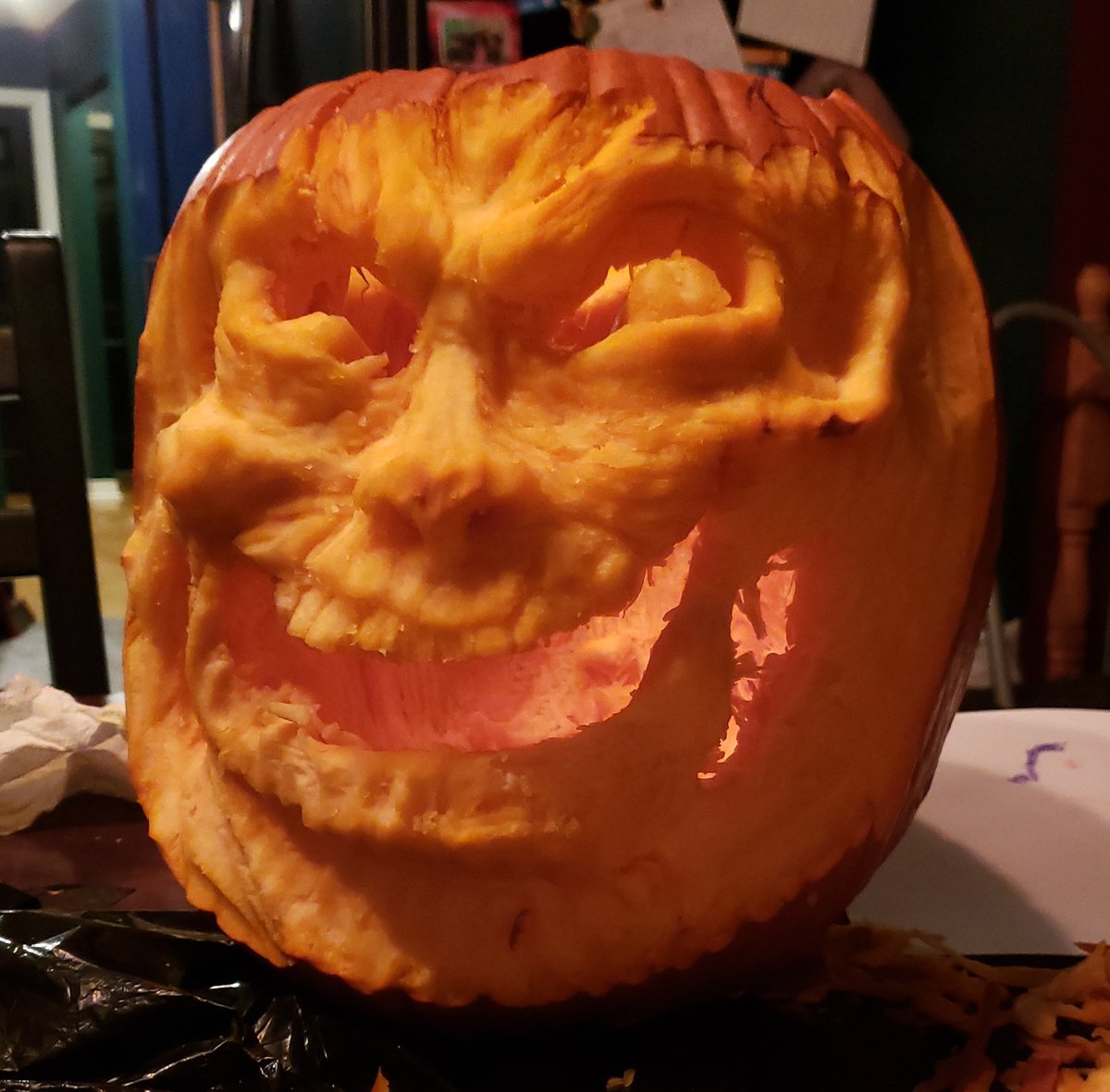 Ramsey_Sheep (@ramsey_sheep) on Twitter photo Day one of pumpkin carving is done. I will finish this in the morning. Day one of pumpkin carving is done. I will finish this in the morning.