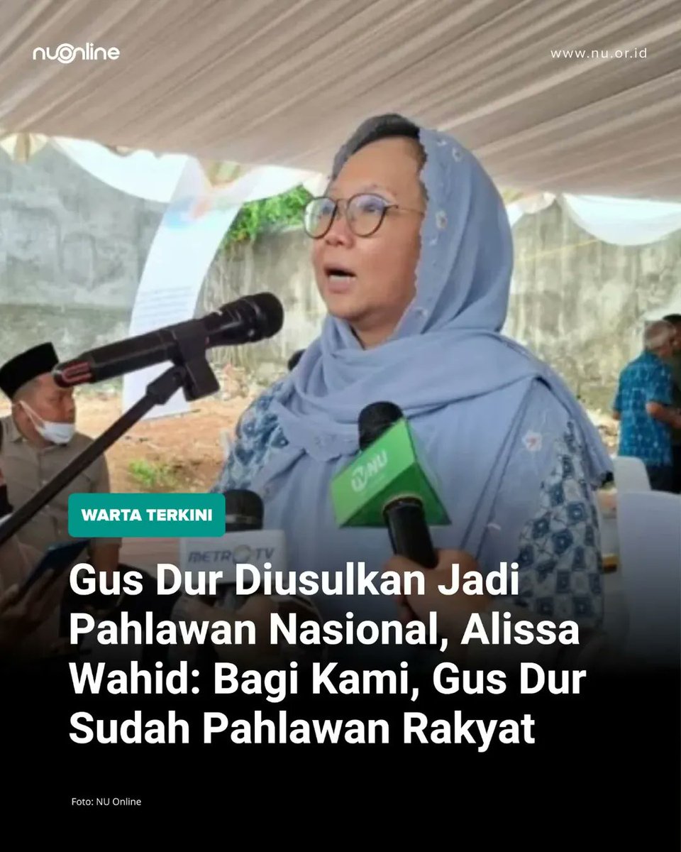 Menteri Sosial (Mensos) Saifullah Yusuf atau Gus Ipul telah mengusulkan 40 nama tokoh untuk mendapatkan gelar Pahlawan Nasional, salah satunya Presiden ke-4 KH Abdurrahman Wahid (Gus Dur).

Menanggapi hal tersebut, putri sulung Gus Dur, Alissa Wahid mengatakan bahwa keluarga
