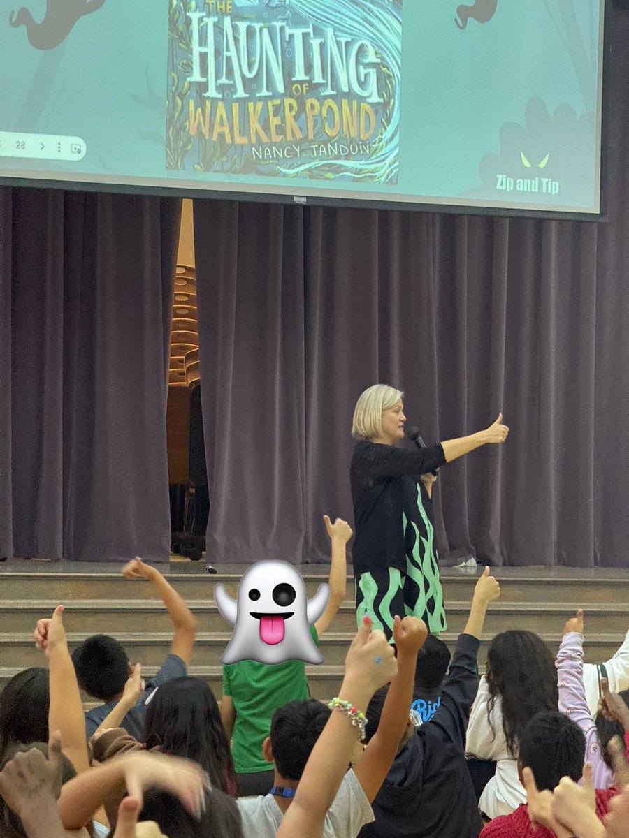 SESSharkLibrary's tweet image. Our ⁦@schmalzsharks⁩ received an ultimate visit with The Ghost of Spruce Point author ⁦@NancyTandon⁩ filled w/personal exp., writer tips, and sneak peek 🫣 to companion book cover ⁦@katy_libraries⁩ ⁦⁦@kfoxfix⁩ ⁦@KChristieLaw⁩