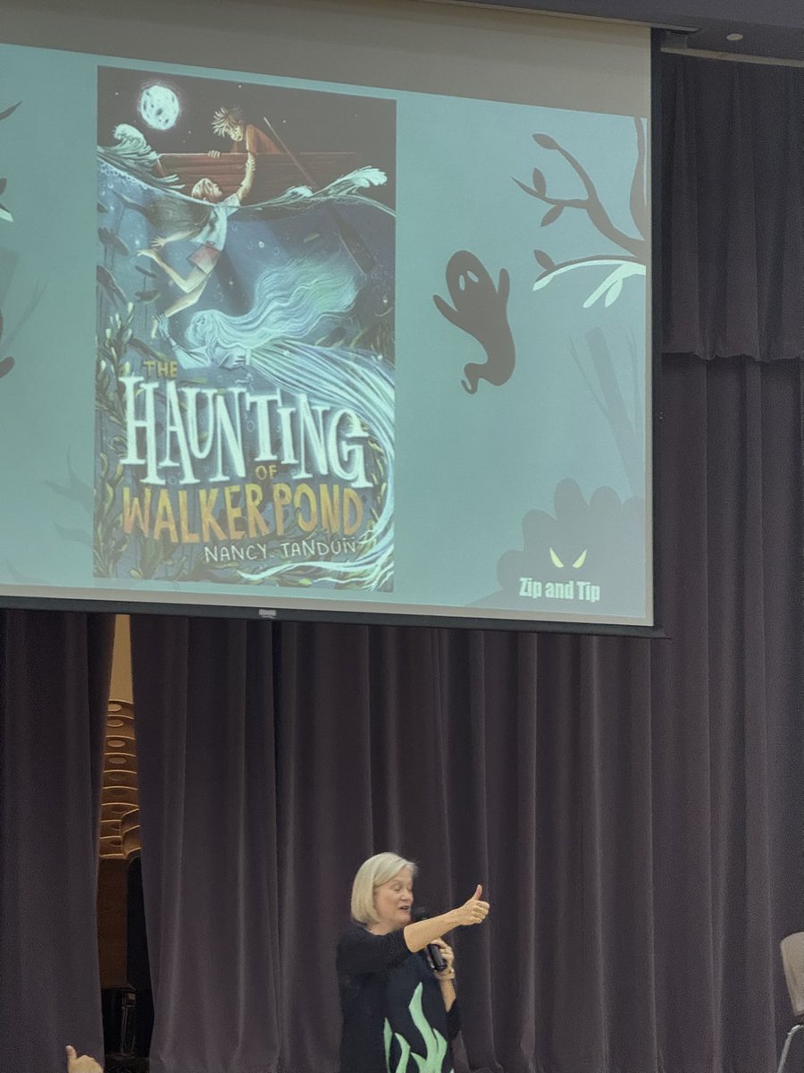 SESSharkLibrary's tweet image. Our ⁦@schmalzsharks⁩ received an ultimate visit with The Ghost of Spruce Point author ⁦@NancyTandon⁩ filled w/personal exp., writer tips, and sneak peek 🫣 to companion book cover ⁦@katy_libraries⁩ ⁦⁦@kfoxfix⁩ ⁦@KChristieLaw⁩