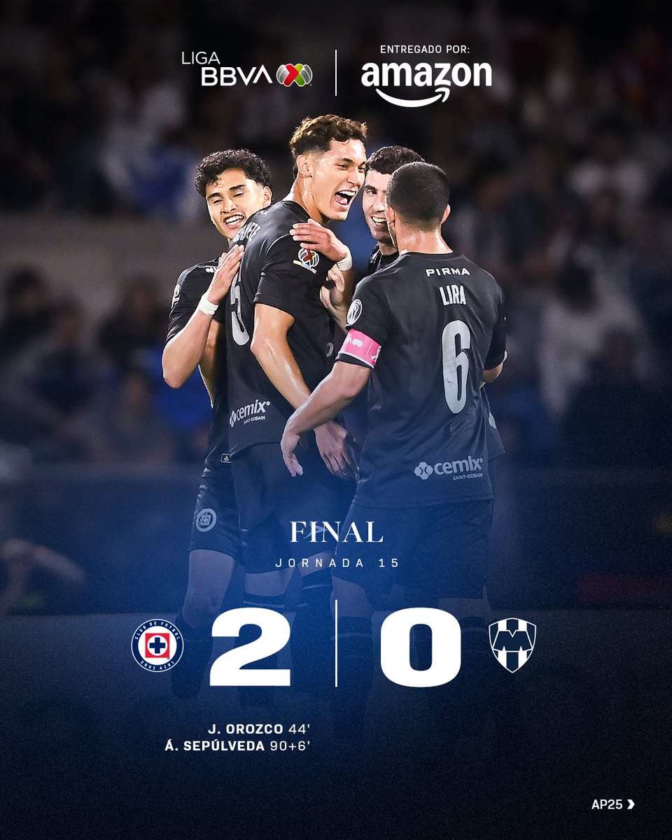 Máquina afinadísima 💙🚂

<a href="/CruzAzul/">CRUZ AZUL</a> venció a Rayados y se pone firme en el tercer puesto de la tabla.

#EntregamosTodoPorElFut y <a href="/amazonmex/">Amazon México</a> nos entrega el marcador.

bit.ly/4qKKR6v  📰✍️
 
#LaLigaDeLaAfición ✨ | #J15 | #AP25 | #AmazonMX