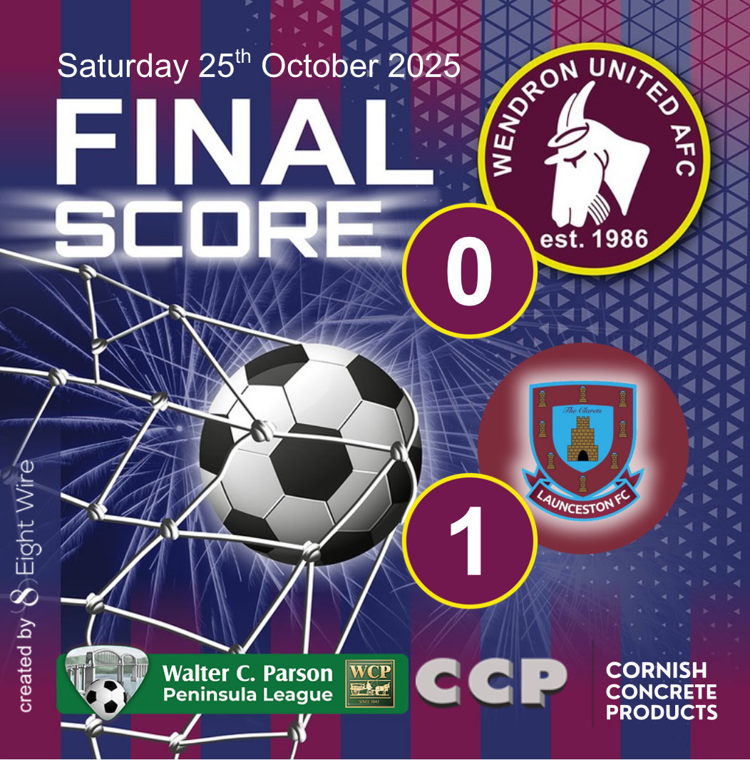 Result
It’s defeat at home as we go down 1-0 to <a href="/LauncestonFC/">Launceston FC</a> in the <a href="/swpleague/">WALTER C. PARSON PENINSULA LEAGUE</a> 

<a href="/swsportsnews/">South West Sports News</a> 
<a href="/Cornishfootball/">Dave Deacon</a> 
<a href="/NonLeagueHQ1/">NonLeagueHQ</a>