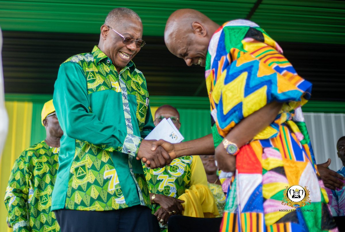 25/Oct./2025
had the honour of chairing Mawuli School’s 75th Anniversary Grand Durbar in Ho.

I spoke on the need for education that liberates the mind and empowers the head, heart &amp; hand. I also urged support for the Endowment Fund, and donated GH¢20,000 to sustain it.