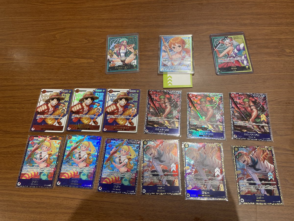 ヒロインズカップ3on3
ヤマト

1.🟥🟨ベロベティ　先　⭕️
2.🟩ボニー　先　⭕️
3.🟦ハンコック　先　⭕️
4.🟨ボニー　後　⭕️
5.🟦🟨ナミ　先　⭕️

優勝！！！！！