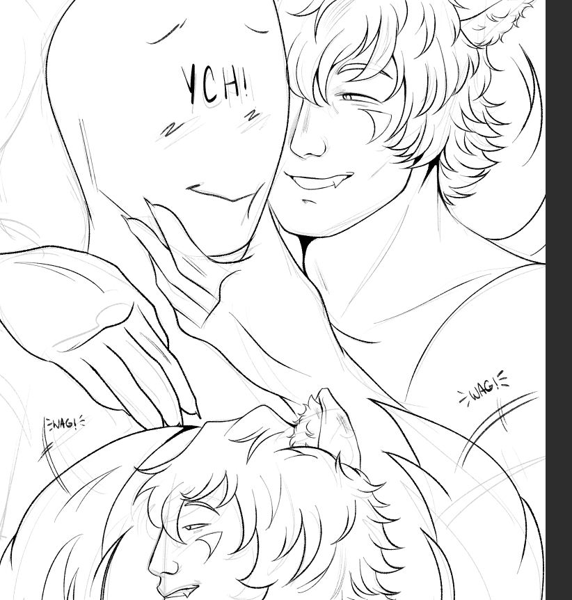 WIP !!!!!! 
finally getting a decent composition on these ychs ,,, will be finished wiff em soon !!!!!