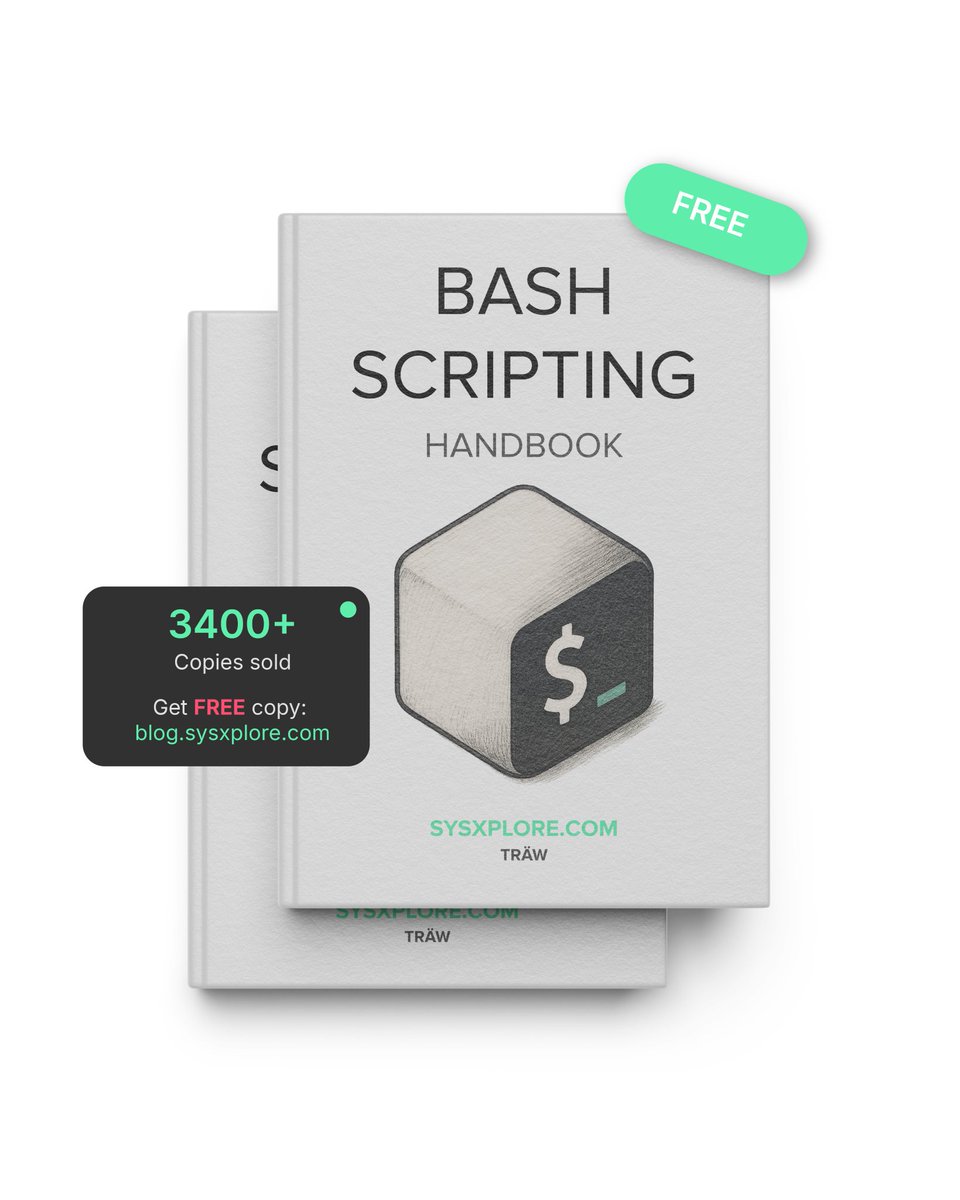 sysxplore's tweet image. PS - Want my Bash Scripting Handbook for free?
Join my newsletter with 8K+ tech professionals:
blog.sysxplore.com