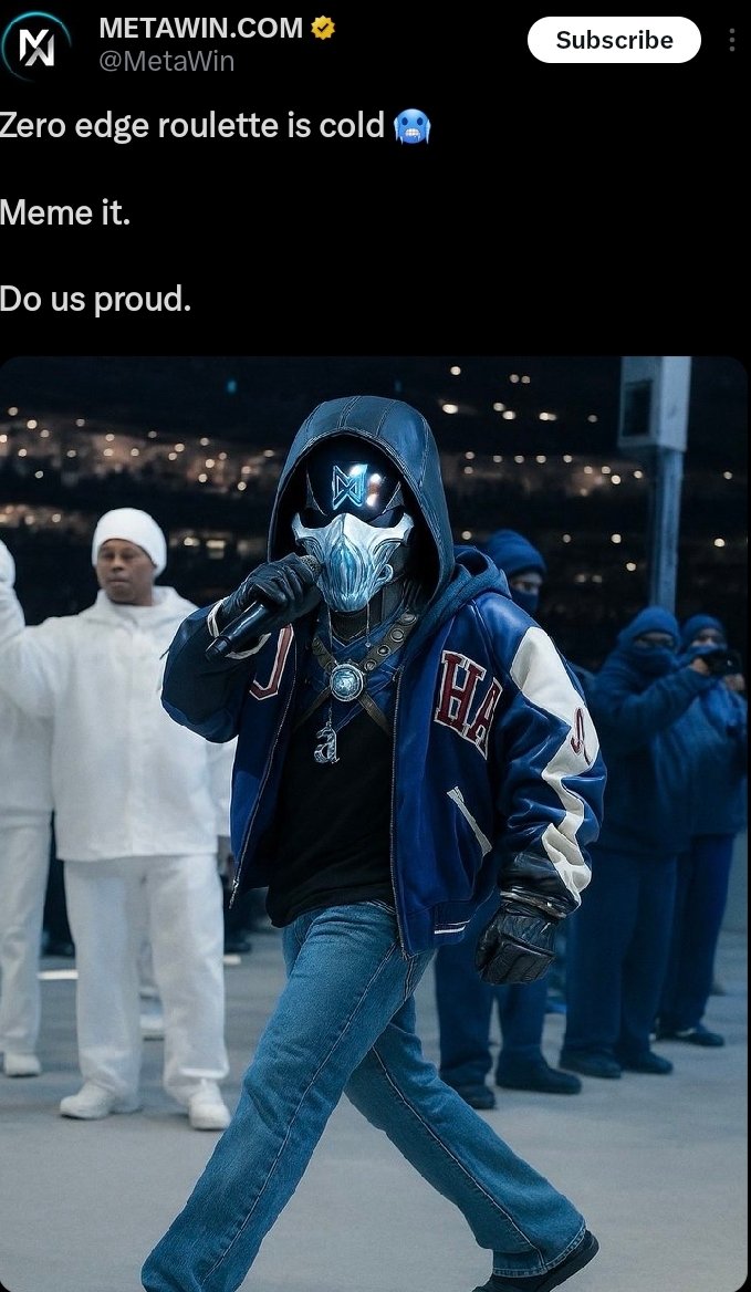 cryptotechy001's tweet image. 🎯 Zero Edge Roulette just hit ice cold mode 🥶
No house edge No mercy Just pure MetaWin energy 💥

When Zero Edge hits harder than your ex’s block 😤🎰

🎰 Spin smart. Win cold.
#MetaWin #ZeroEdge #CryptoGaming #DeFi