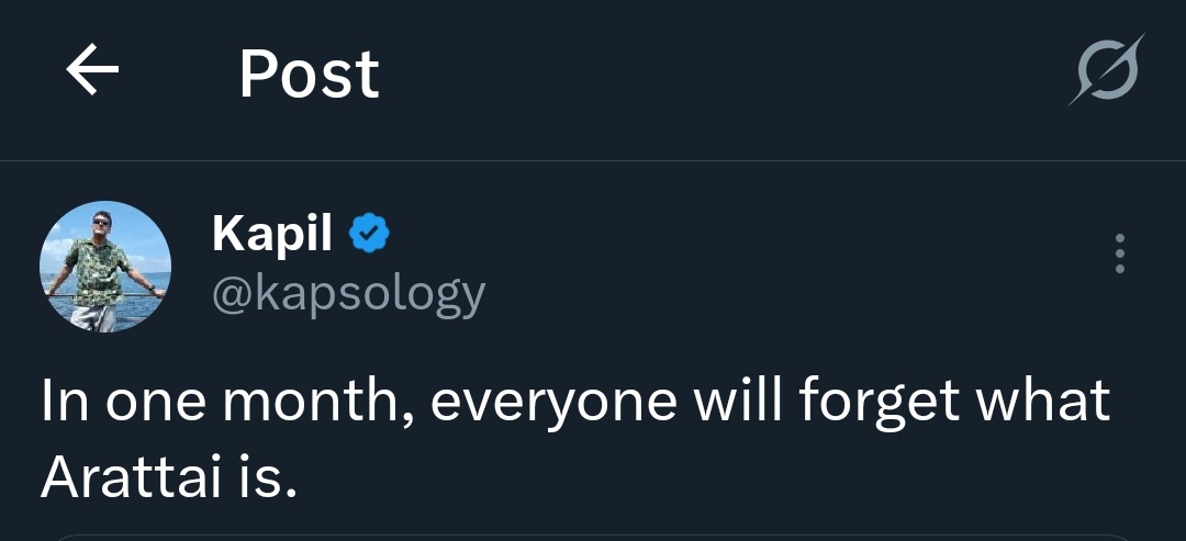 kapsology's tweet image. It's been a month and no one is using the Arattai App and no one is even talking about it.
It is absolutely dead.
You can't force cheap copies of apps in the name of nationalism when there are better alternatives around.
