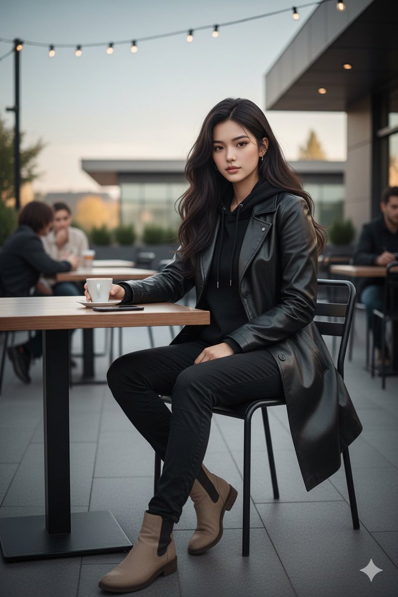 She's watching the reader from afar