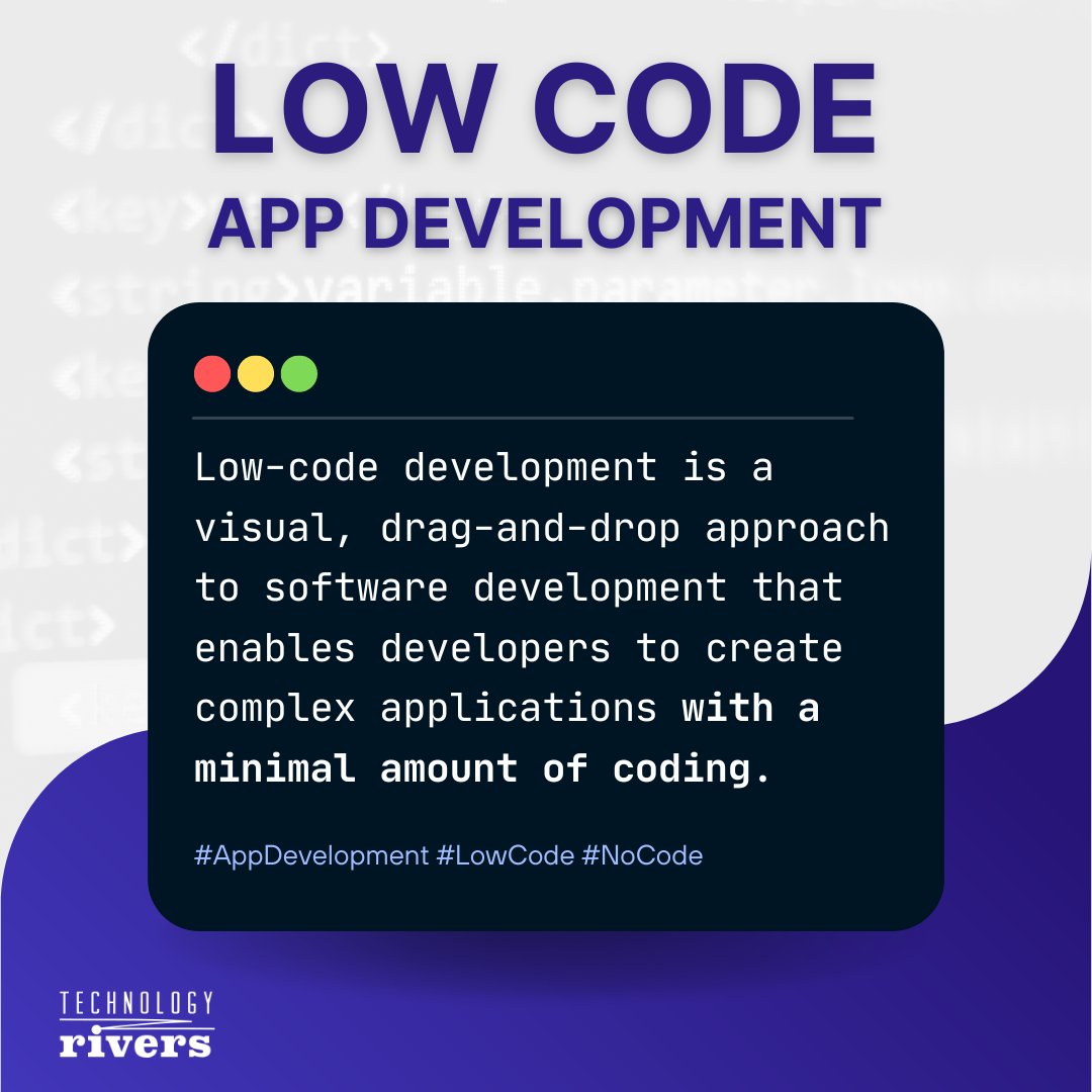 techrivers's tweet image. Explore how low-code platforms affect app development in our latest blog.
Read our blog here: bit.ly/47Fpqcb  
#nocode #appdevelopment #softwaredevelopment
