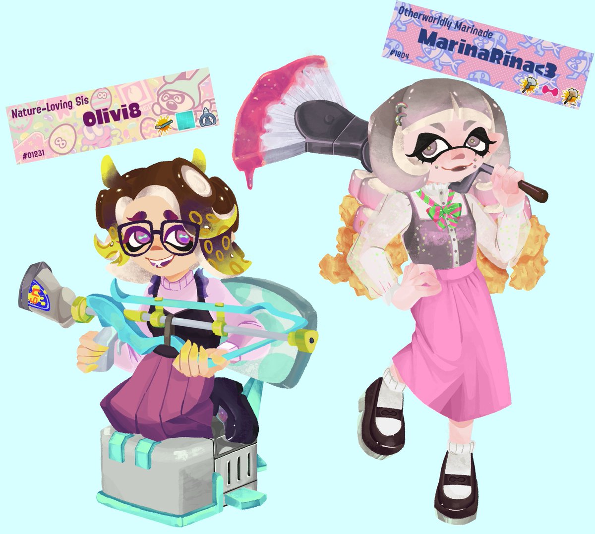 Tip2illy's tweet photo. F&amp;H x Splatoon (2/??) #fearandhungertermina #fearandhunger #Splatoon #SplatoonArt Olivia &amp; Marina https://t.co/vGoTUjspkt
