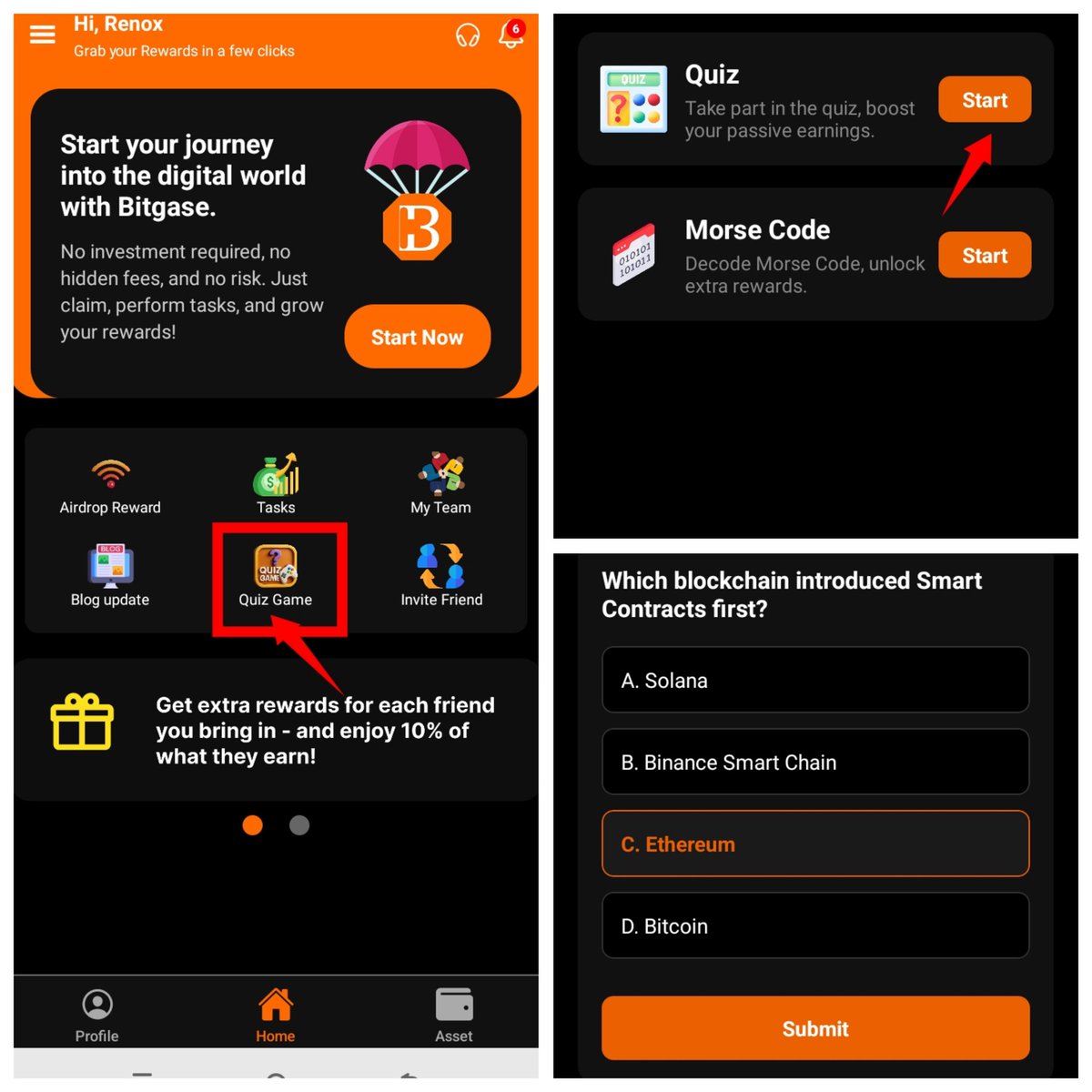RenoxRex's tweet photo. Gm Fam!
Don’t forget to smash that Daily Quiz & Tasks on @Bitgase 🧠💎
26/10/25 — Answer: (C) ✅
Keep stacking those points, future OGs! 🚀
#Bitgase #Web3Quiz #StayActive https://t.co/FAujqBOYLd