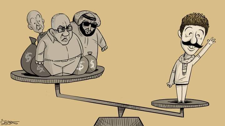 #كاريكاتير من الأرشيف عن الفنان المصري محمد سلام الذي رفض المشاركة في حفلات العار  من أجل غزة وخسر تركي آل الشيخ و أموال النفط وكسب كرامته و إنسانيته و محبة كل العرب الأحرار