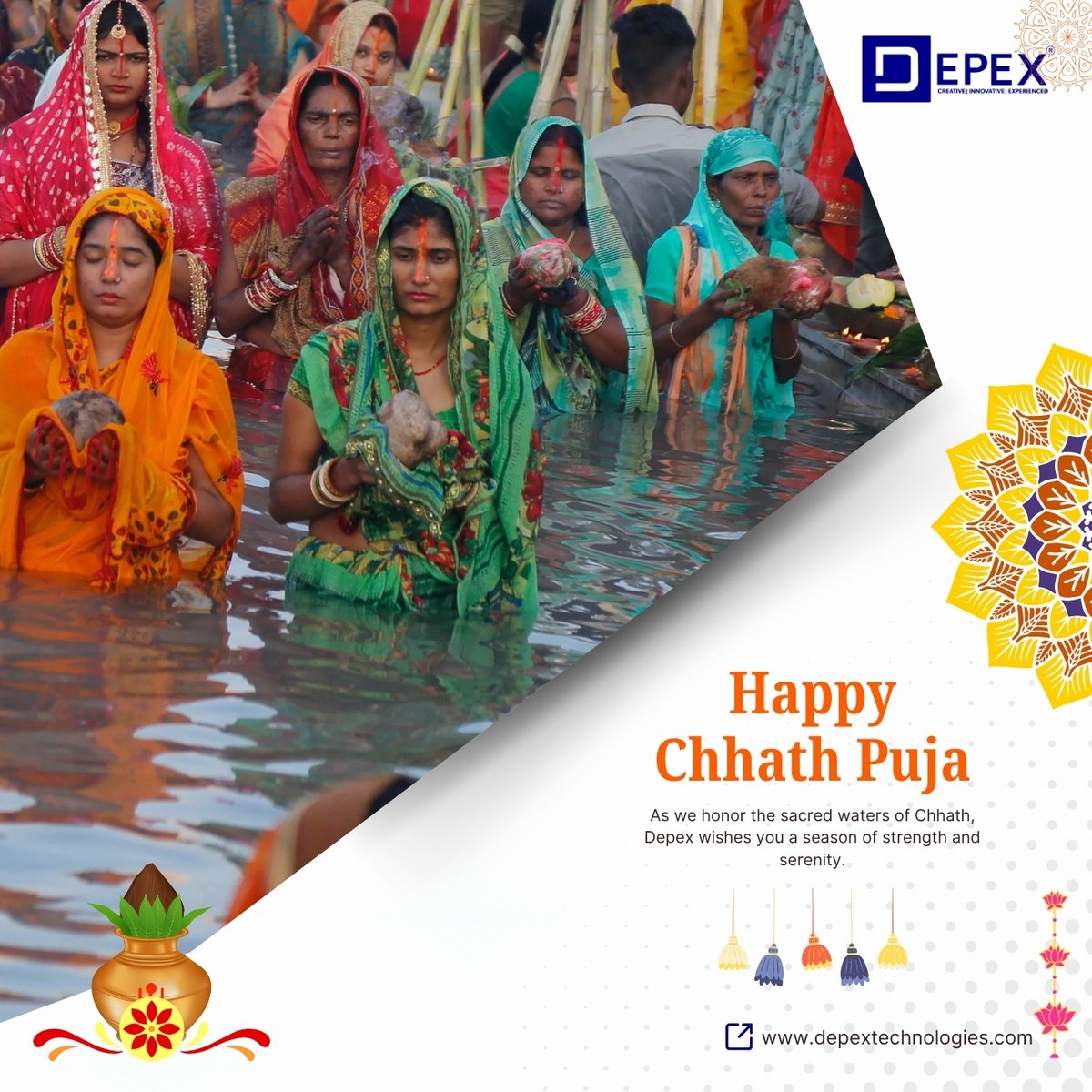 DepexTech's tweet image. Wishing everyone a blessed and joyous Mahaparv Chhath Puja
May the divine energy of the Sun God bring prosperity, peace, and strength to you and your loved ones 🌞

🙏 Happy Chhath Puja to all
#ChhathPuja #MahaparvChhath #ChhathPuja2025 #FestivalOfDevotion #DepexTechnologies