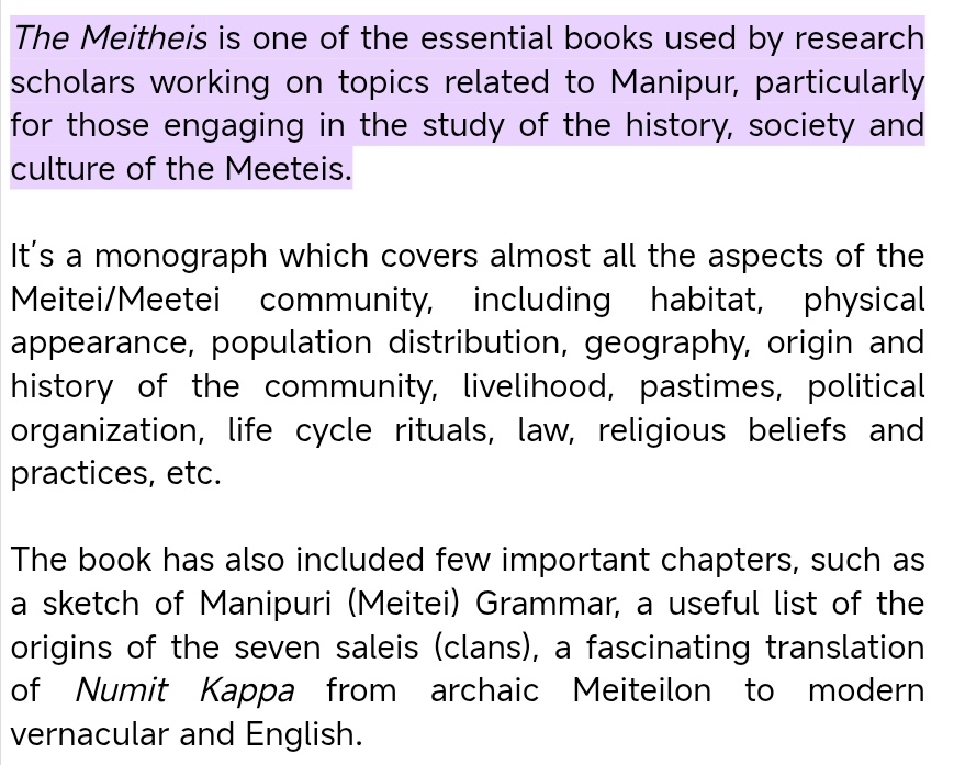 This only proves your idi@tness and ignorance <a href="/BenjaminMate1/">H S Benjamin Mate</a>.

Meiteis are already privileged (got SC/OBC) - is misleading. 

Only few Meitei population are OBC. Meitei Lois, Yaithibi, Dhobi, Muchi or Rabidas, Namsudra, Patni, and Sutradhar are listed under SC category. 
The