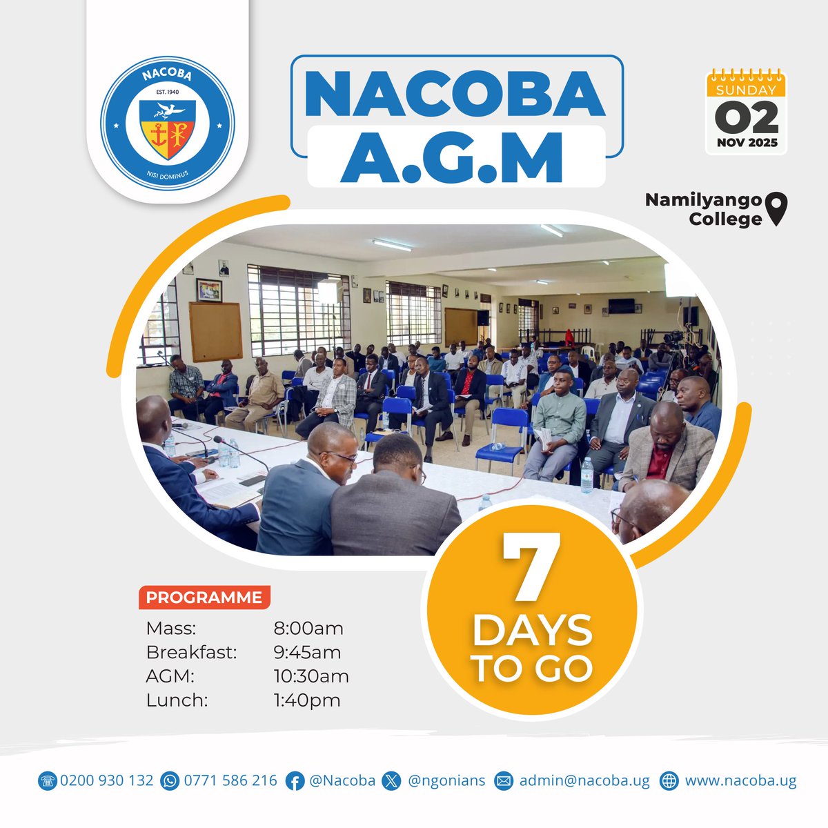 <a href="/ngonians/">NACOBA</a> 7 days to go 🥳🎉
#nisidominus