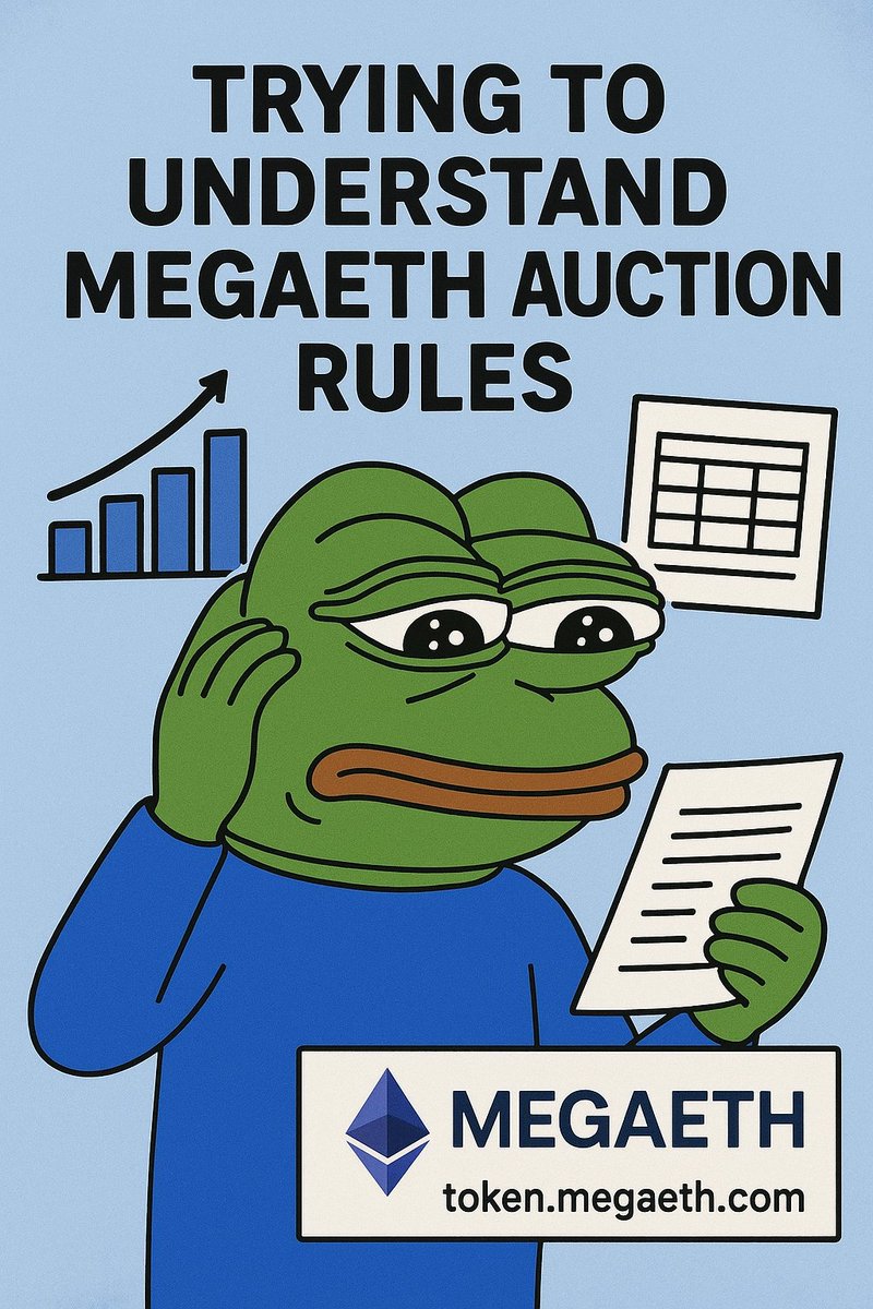 🎯 Don’t get lost in the MegaETH auction details:

Pay only in USDT on Ethereum Mainnet

Min bid $2,650 / Max $186,282

Price starts at $0.0001 — ceiling $0.0999
More clarity 👉 token.megaeth.com
#MegaETH #CryptoAuction