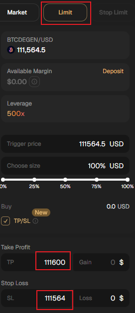 yadon0301's tweet image. vooi Degen 500배 레버리지는 정말 위험할까?
@vooi_io Light에는 Degen에서는 500배 레버리지 사용이 가능합니다. 500배라니 위험해보이지만 실제로 사용해보면 잘만 이용한다면 위험하지 않습니다.
저는 지정가 거래로 Trigger price를 정한 후 사이즈를 결정한 후에 TP와 SL을 설정해주는데 TP도
