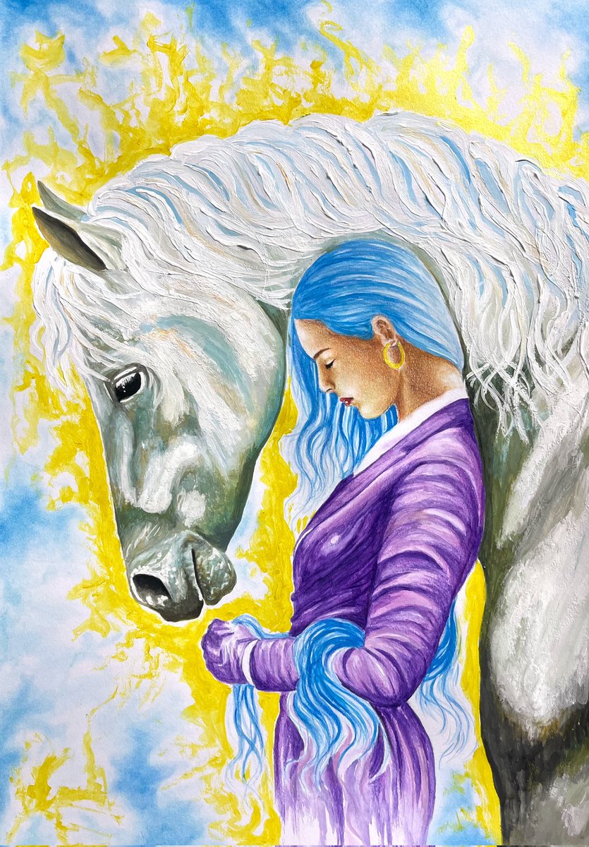 hamid_tna's tweet image. GM🌤🤍🌤GM 
"Feelings inside"
I especially like the unbridled calm or white spirit within.
The source of a person's dignity and strength lies in their lofty spirit. This work expresses the resilience of dignity.
1/4 left
$20Tezos 
@objktcom 
#NFTCommunity 
#horselover 
#hamid_tna