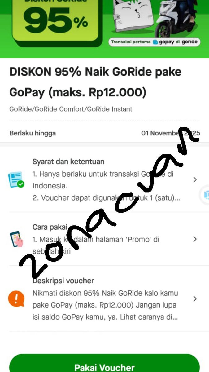 Jual Voucher Goride Gocar Gofood tweet media