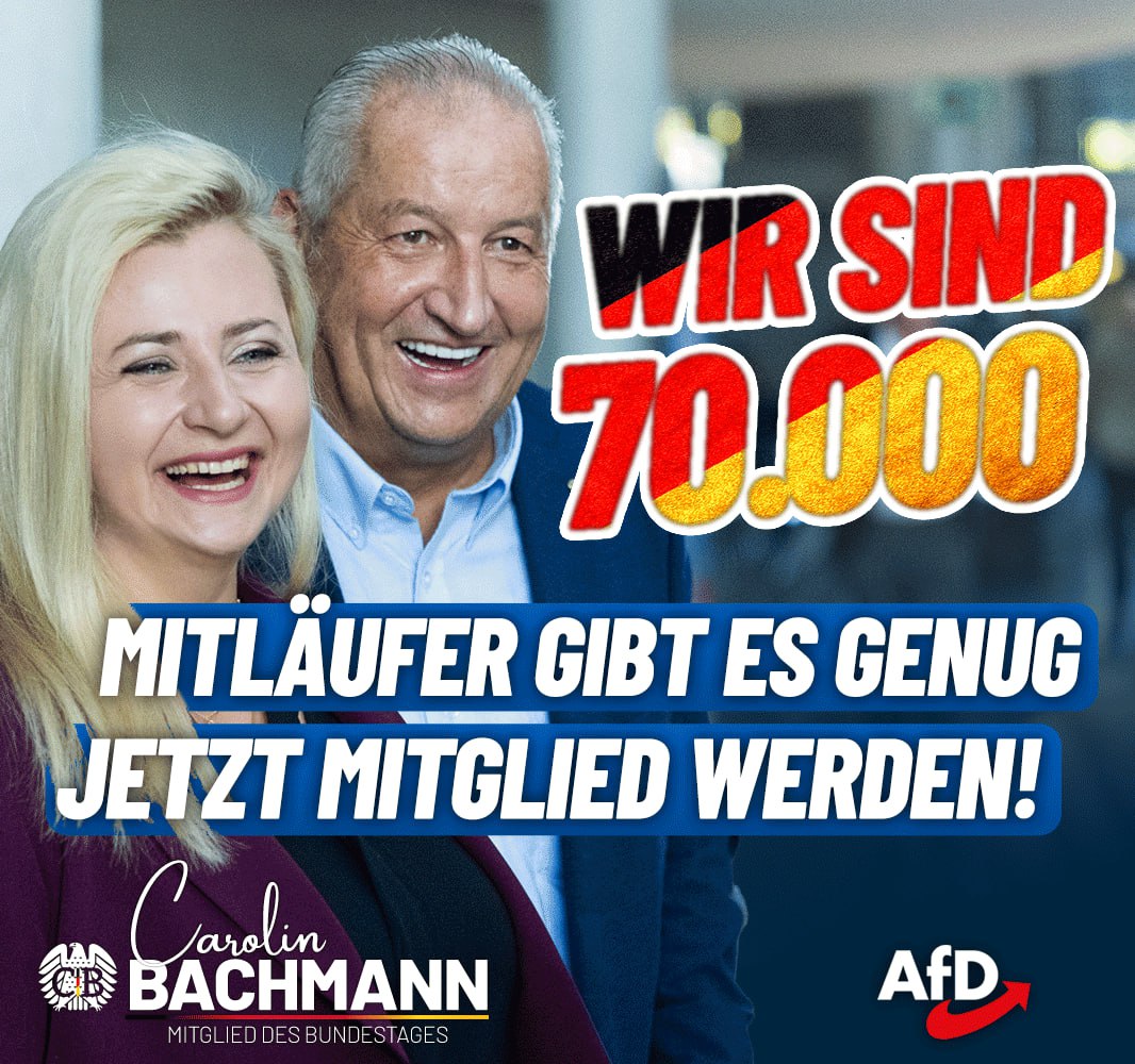 Sei mutig und mach mit!
Sei kein Mainstream-Mitläufer! 
JETZT auch AfD-Mitglied werden!

Wir freuen uns auf Dich!

➡️ mitmachen.afd.de