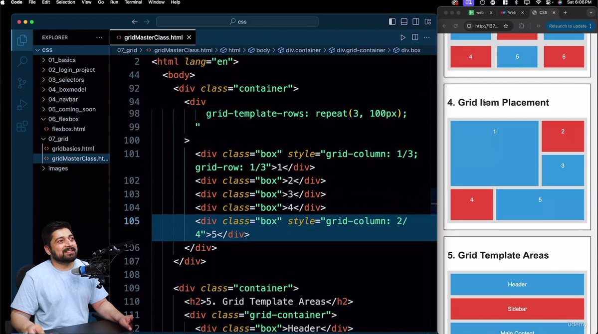 codeXninjaDev's tweet image. Day 15 of #WebDevTortoiseChallenge 🐢by @ChaiCodeHQ @Hiteshdotcom 
Mastered CSS Grid → grid-template-columns, grid-template-areas, gap, auto-fit, minmax(), fr units & nested grids.
Grid makes responsive layout feel easy.
#udemy #MasterjiChallenge