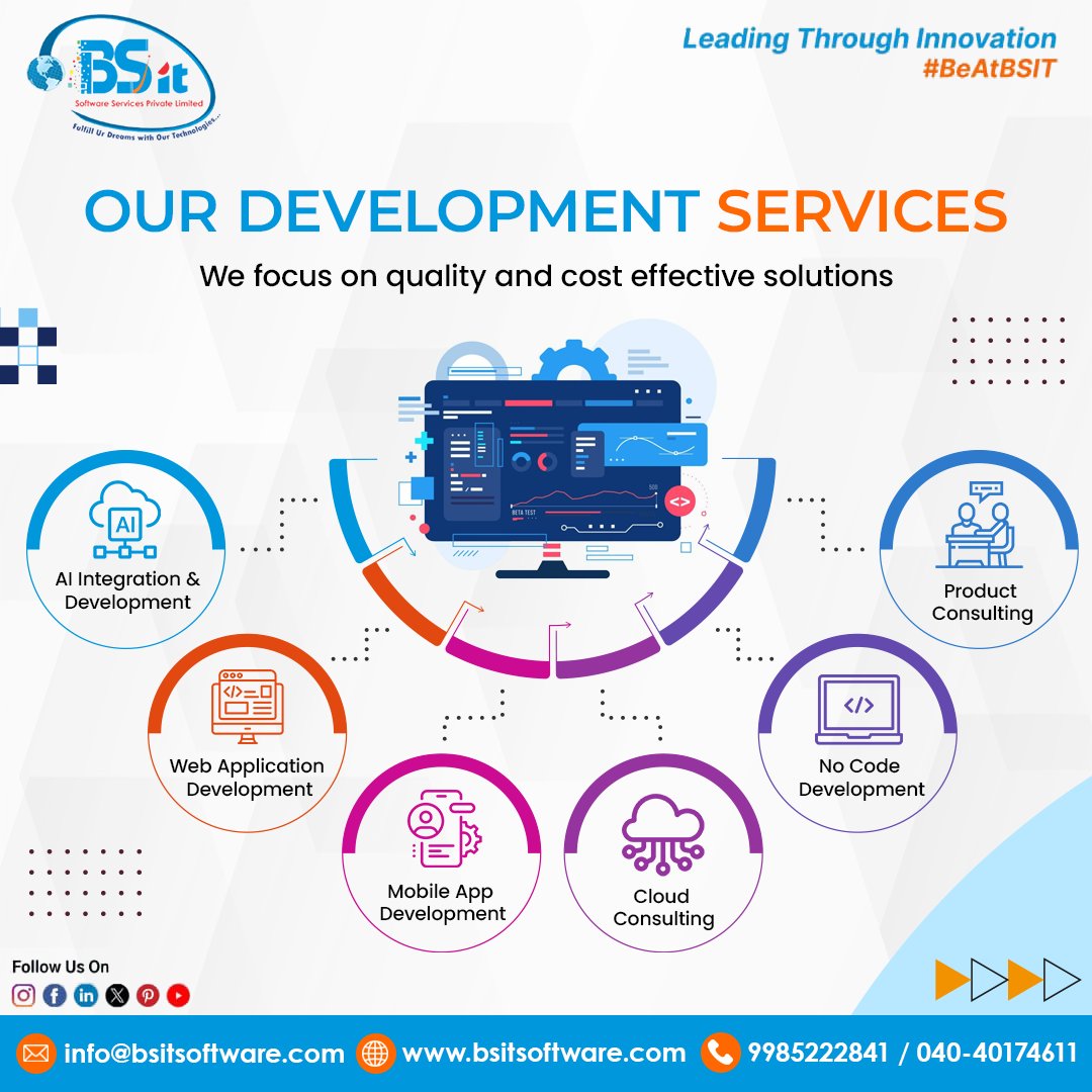 bsitsoftware's tweet image. 💻 Transform Ideas into Impact with BSIT Development Services! 🚀
From AI integration to cloud consulting, mobile & web app development, and no-code solutions — BSIT Software Services delivers innovation that powers digital transformation. 🌐✨
We build scalable, secure, and…