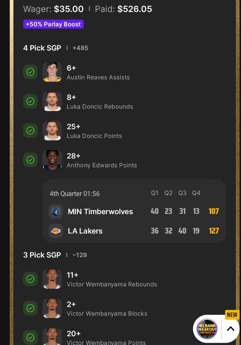 Another PERFECT night for <a href="/StaicySport/">Staicy Sport</a> 💥 

$SPORT holders eating good &amp; the great part about this... It doesn't rely on market conditions!

It's free to get the predictions for now but the subscription based model will go live shortly which pays holders who have $SPORT staked.