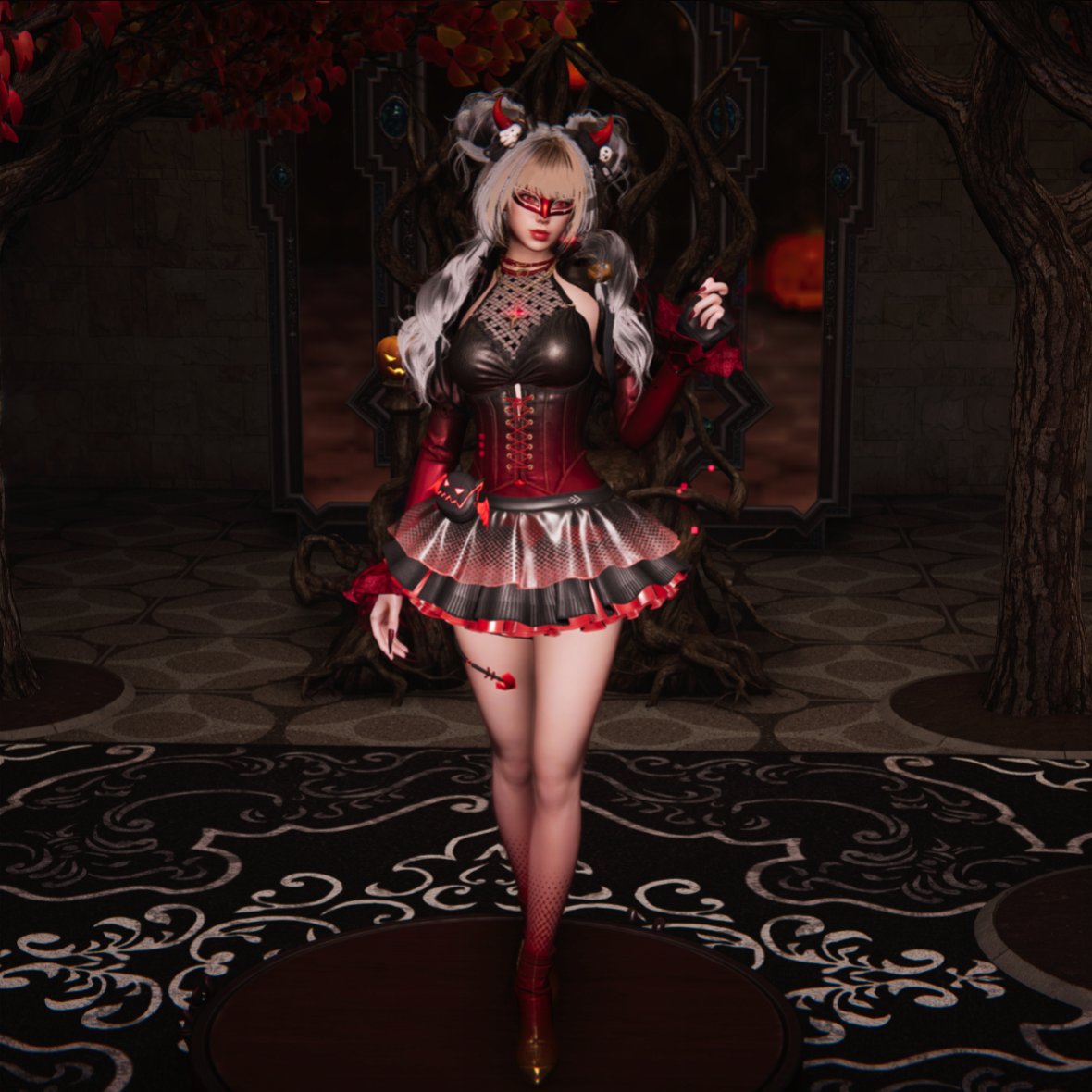 heyitsahrinne's tweet photo. Outfit Check
📸: ❤

👒: Heartbound Vow Headgear
👓: Crescent Phantom Glasses
👗: Twilight Glory: Bloodmoon top
     : Heartbound Vow Bottom
🫳: Heartbound Gloves
👠: Twilight Bloodmoon shoes

#Halloween

#OnceHuman  #oncehumanmobile
#VirtualPhotography https://t.co/rSJZAsZ7NJ