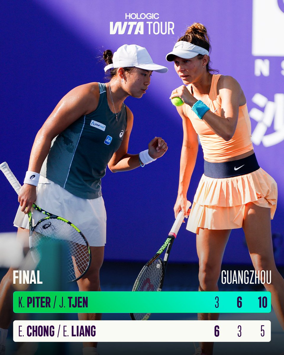 WTA's tweet photo. GUANGZHOU DOUBLES CHAMPIONS 🏆

Katarzyna Piter | Janice
Tjen | #GuangzhouOpen https://t.co/UMzVs9vUId