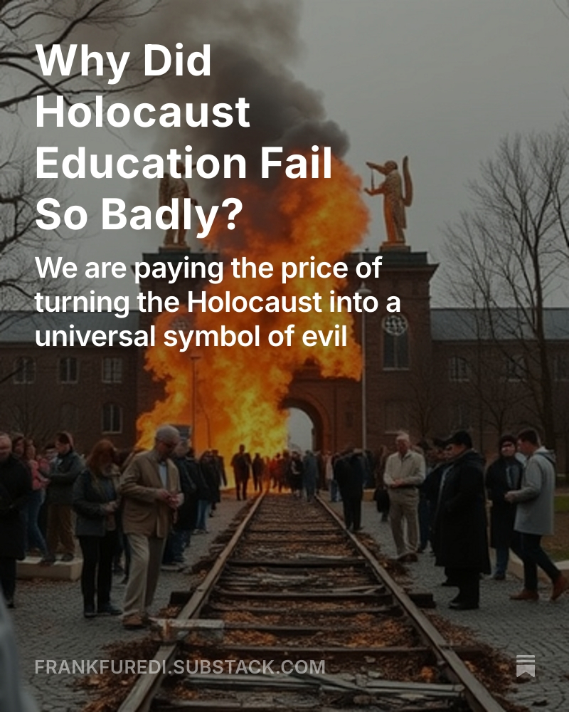The historical Holocaust has been captured by the entertainment industry which transformed this catastrophic event into a Disneyfied morality play that exploits society’s anxiety about victimhood. The unfortunate transformation of the Holocaust into a generic symbol of evil