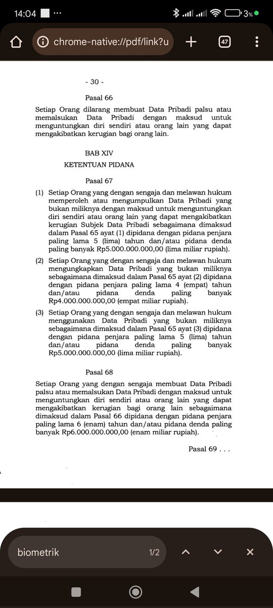 MorphoMenelausX's tweet photo. Berdasarkan UU perlindungan data pribadi wajah termasuk di dalam biometrik

Termasuk siapapun fotografer di fotoyu dapat dipidana pasal 67 ayat (1) UU PDP dengan ancaman hukuman maksimal 5 tahun dan atau denda hingga 5 milyar. https://t.co/7j2otHF3ZX